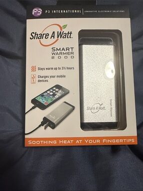 Smart Warmer 2000 Portable Charger & Hand Warmer - Silver